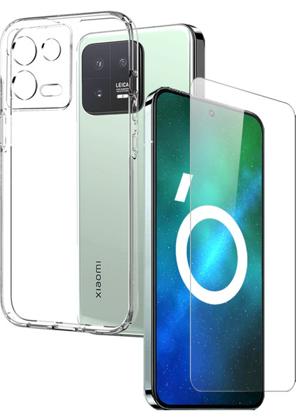 Xiaomi 13 5g Için 2'si 1 Arada Sarı-Sarı-Geçirmez Yumuşak Tpu Telefon Geri Kapağı+Fingerprint Anti-Splosyon Önleme Temperli Cam Ekran Koruyucusu-Şeffaf (Yurt Dışından)