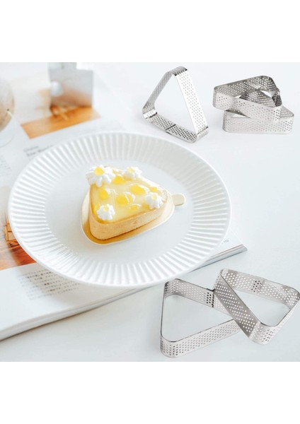 6'lı Paket Paslanmaz Çelik Tart Halkaları, Isıya Dayanıklı Delikli Kek Mus Halkası, Kek Halkası Kalıbı, (Yurt Dışından) fırsatları