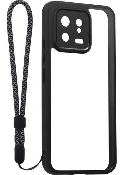 Xiaomi 13 Toz Geçirmez Telefon Kabuğu Için Bilek Kayışlı Pc+Tpu Telefon Kılıfı-Siyah (Yurt Dışından) fiyatları