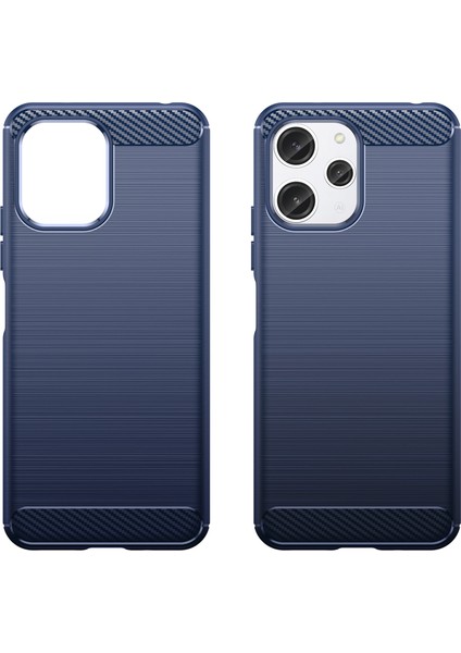 Xiaomi Redmi Için 12 4g/12 5g/not 12R 5g/poco M6 Pro 5g Karbon Fiber Doku Telefon Kılıfı Yumuşak Tpu Fırçalanmış Telefon Kapağı-Mavi (Yurt Dışından) fiyatları