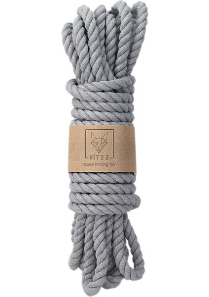 Pamuk Halat Ip 10 mm 3 Büküm Gri (500G)