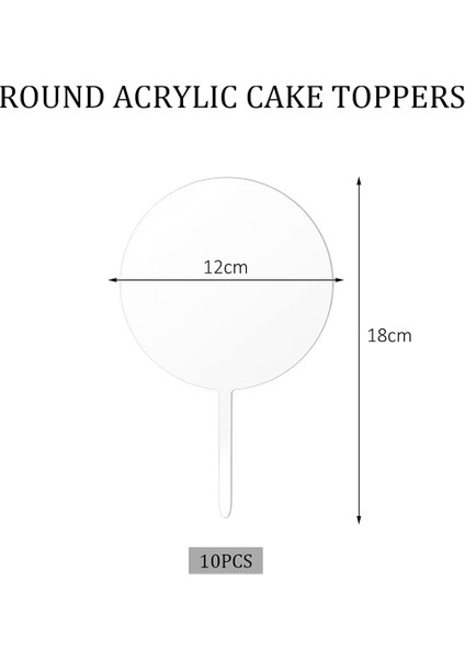 Yuvarlak Akrilik Kek Toppers Temizle Boş Daire Dıy Kek Topper Özel Düğün ve Doğum Günü Partisi Için Boşluklar (Yurt Dışından) modelleri