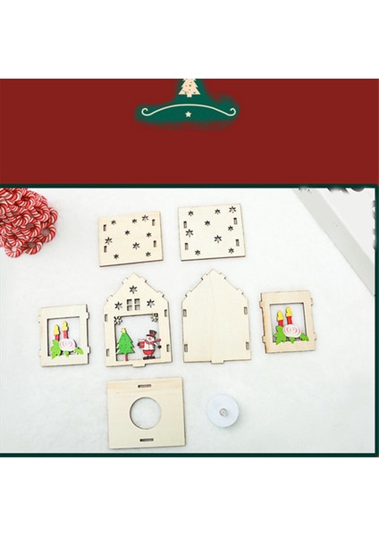 Noel Ahşap Ev Masa Topper Masa Dekor Masaüstü Dekor Noel Süsleri LED Işık Ahşap Ev (Yurt Dışından) indirimleri