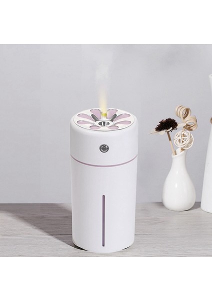 Akıllı Hatırlatma Mini Nemlendirici USB Ev Ultrasonik Sessiz Nemlendirici Gece Lambası ve Mini Fan Olmadan, Pembe (Yurt Dışından)