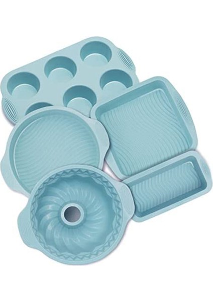 Silikon Bakeware Seti Yapışmaz Pişirme Tavaları Kek Pişirme Için Set Pişirme Kağıdı Kek Tava Ekmek Tava Pizza Tava (Yurt Dışından)