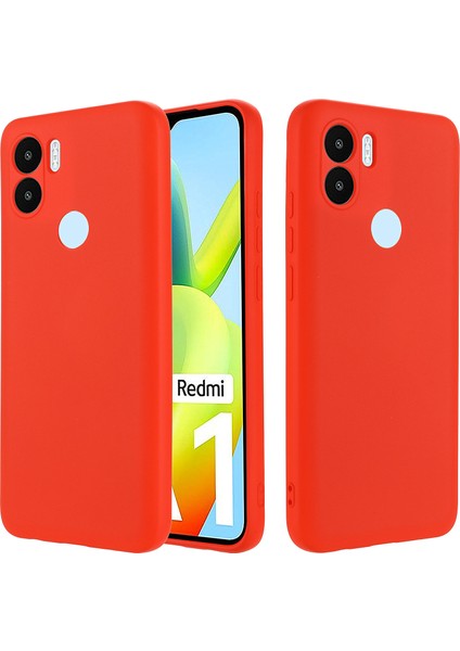 Xiaomi Için Poco C51 4g Yumuşak Astar Sıvı Silikon Telefon Kılıfı Bırak Koruma Geri Kapak-Kırmızı (Yurt Dışından)