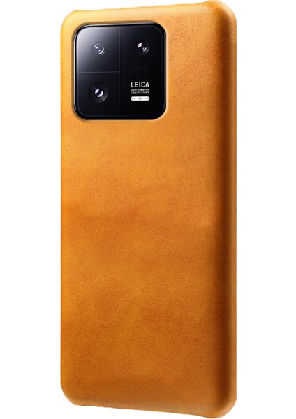 Xiaomi 13 Pro 5g Buzağı Dokulu Cep Telefonu Kapağı Anti-Fall Pu Deri Kaplamalı Pc Cep Telefon Kılıfı-Turuncu (Yurt Dışından)
