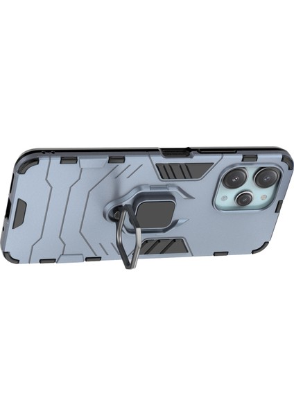 Xiaomi Redmi Için 12 4g Damla Geçirmez Kabuk Halkası Tutucu Kickstand Koruyucu Kapak Tpu+Pc Telefon Kılıfı-Mavi (Yurt Dışından) fiyatları