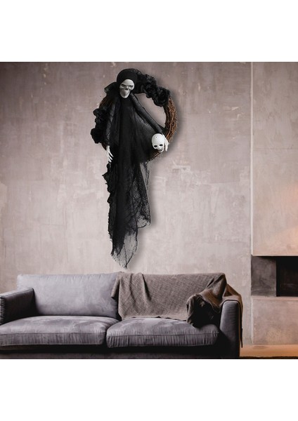 Cadılar Bayramı Süslemeleri Kapı Dekor Asılı Hayalet Korku Parti Garland Süsler Çelenk Hayalet Ev Partisi Için Beyaz (Yurt Dışından) modelleri