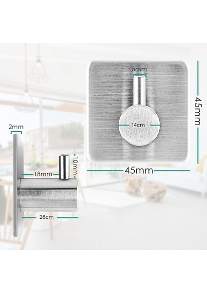 Havlu Kancaları 9 Parça Havlu Askısı, Kendinden Yapışkanlı Yapışkan Kancalar Paslanmaz Çelikten Duvar Kancaları, Tuvalet Mutfak Için (Yurt Dışından)
