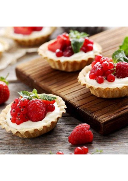 Yumurta Tart, 3 Inç Mini Tart Tavalar Çıkarılabilir Alt, Cupcake Kek Muffin Kalıp Teneke Tava Pişirme Aracı (10 Adet) (Yurt Dışından)