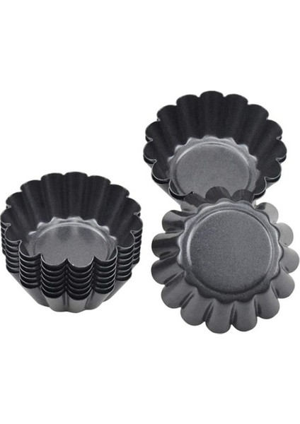 Yumurta Tart, 3 Inç Mini Tart Tavalar Çıkarılabilir Alt, Cupcake Kek Muffin Kalıp Teneke Tava Pişirme Aracı (10 Adet) (Yurt Dışından)