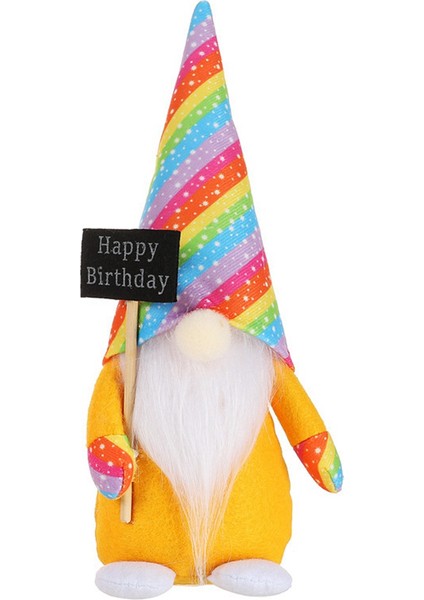 Gökkuşağı Şapka Yüzü Olmayan Rudolph Bebek Doğum Günü Düzenlemesi Süslemeleri Gnome Aile Masa Bebekleri Erkek (Yurt Dışından)