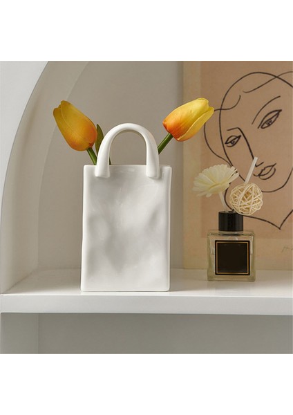 Iskandinav Ev Dekor Çanta Seramik Vazolar Çiçekler Için Modern Oda Dekor Kurutulmuş Çiçek Vazo Aranjmanı Dekor Saksı B (Yurt Dışından) fırsatları