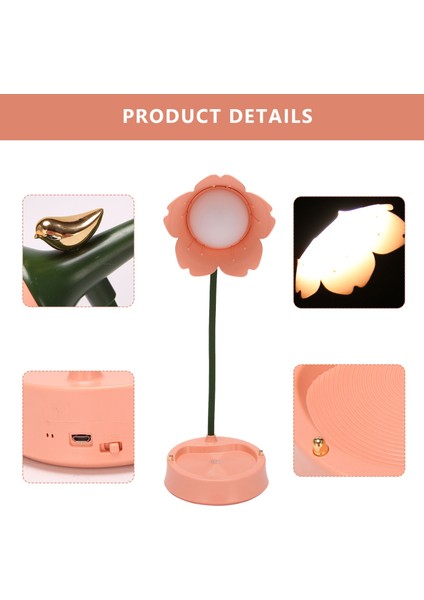 Çiçek LED Masa Lambası Öğrenci Yatak Odası Aydınlatma Iletişim Okuma Göz Koruması USB Çiçek Abajur Masa Lambası, Pembe (Yurt Dışından) indirimleri
