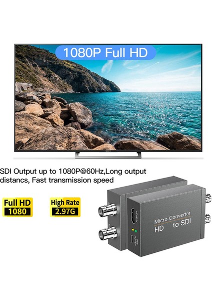 -Sdı Dönüştürücü Hd'den 3g-Sdı/hd-Sdı Ses Gömücüye Uyumlu 2 Yollu Sdı Dönüştürücü Adaptör, Kamera Ev Sineması Için (Yurt Dışından)