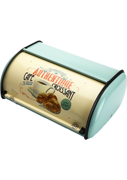 Vintage Ekmek Kutusu Depolama Kutusu Toplama Üst Açık Mavi Küçük Toz Boyalı Ekmek Demir Aperatif Kutuları Gıda Containerfor Mutfak Ev Dekor (Yurt Dışından)