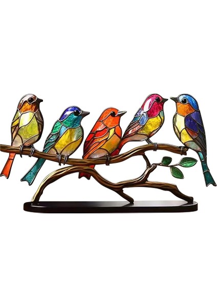 Ev Masaüstü Oturma Odası Şarap Dolabı Ofis Renkli Zarif Kuşlar Serisi Süsler El Sanatları (Yurt Dışından)