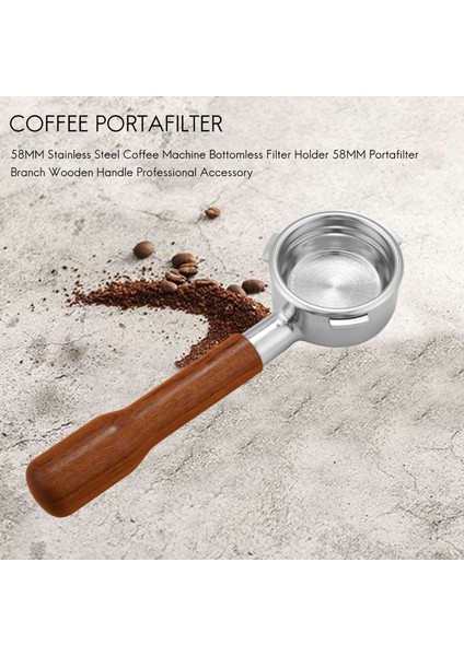 58MM Kahve Portafilter Kahve Makinesi Kahve Kolu Profesyonel Aksesuar Için Dipsiz Filtre, F (Yurt Dışından)