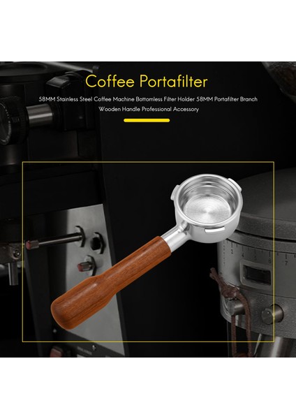 58MM Kahve Portafilter Kahve Makinesi Kahve Kolu Profesyonel Aksesuar Için Dipsiz Filtre, F (Yurt Dışından)