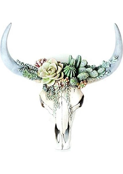 Reçine Duvar Heykelleri Aletli Boğa Kafatası, Etli/çiçek Inek Kafatası Duvar Dekor Reçine Süs Ev Dekorasyon Için B (Yurt Dışından) fiyatları