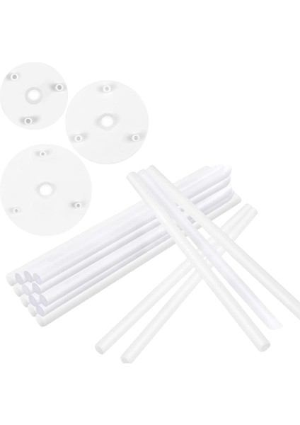 Kek Destekleri - 18'li Paket Kek Standı, Yeniden Kullanılabilir Dübel Çubukları, 3 Kek Tabaklı Kek Destekleri, Çok Katlı Pastalar Için (Yurt Dışından)