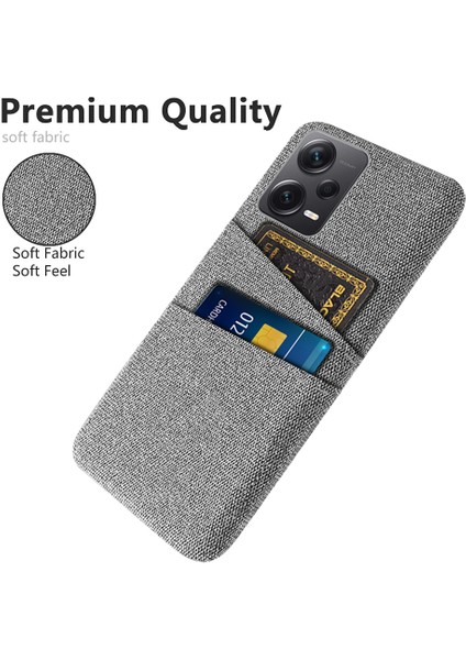 Xiaomi Için Redmi Note 12 Pro+ 5g Bez Doku Telefon Arka Kapak Ince Fit Cep Telefonu Koruyucu Kılıf 2 Kart Yuvası-Açık Gri (Yurt Dışından)