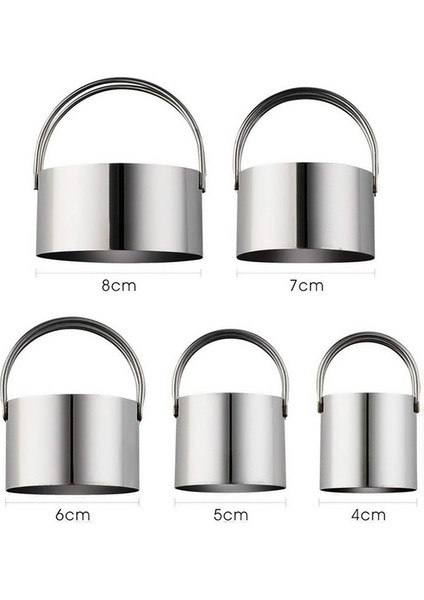 Adet Saplı Bisküvi Kesici - Paslanmaz Çelik Yuvarlak Daire Donut Kesici Çerez Kesici Pişirme 5 Boyutları (Yurt Dışından) modelleri