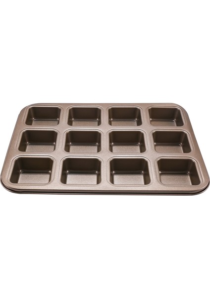 12 Bardak Kare Mini Ekmek Burger Muffin Kek Kalıbı Ev Yapışmaz Fırın Tepsisi Fırın Tepsileri Pasta Aracı (Altın) (Yurt Dışından) fiyatları