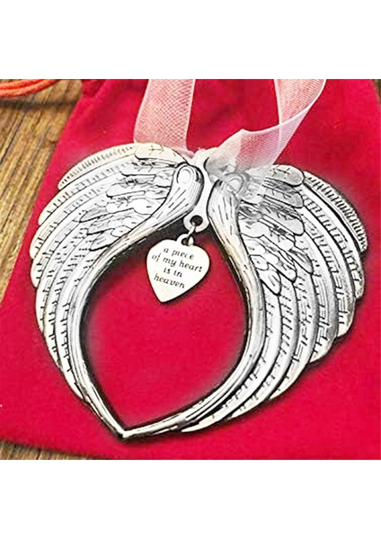 Noel Süsleri Melek Kanadı Bir Kalp Parçası Cennette Noel Ağacı Süslemesi Çift Taraflı Anıt Süsleme (Yurt Dışından) indirimleri