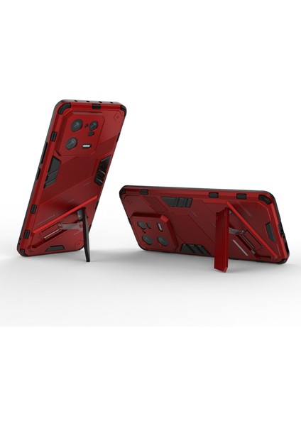 Xiaomi 13 Pro 5g Için Kickstand Telefon Kapağı Sert Pc Yumuşak Tpu Şok Emilim Koruyucu Kılıf-Kırmızı (Yurt Dışından) fiyatları