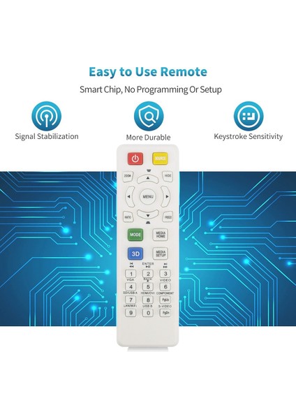 Projektör X115 X125H X135WH H6517ABD D602 D622DE145F EV-S62 HE-801K V31S X124PH X134PWH Için Uzaktan Kumandayı Değiştirin (Yurt Dışından) indirimleri