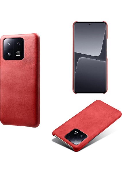 Xiaomi 13 Pro 5g Buzağı Dokulu Cep Telefonu Kapağı Anti-Fall Pu Deri Kaplamalı Pc Cep Telefon Kılıfı-Kırmızı (Yurt Dışından) fiyatları