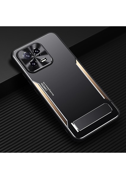 Xiaomi 13 Cep Telefonu Kapağı Sert Alüminyum Alaşım+Esnek Tpu Kickstand Telefon Kılıfı-Altın (Yurt Dışından) fiyatları