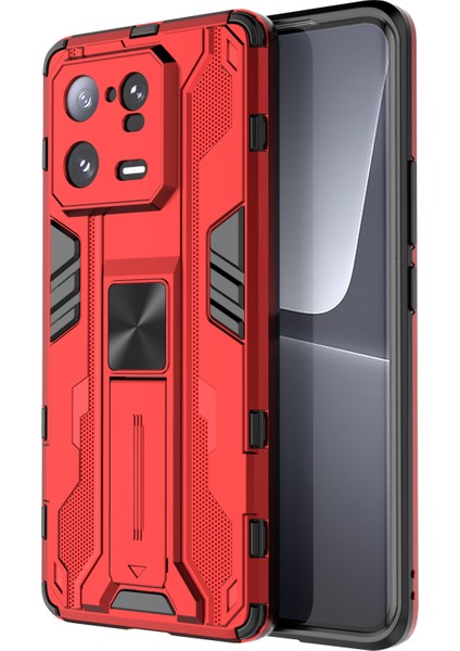 Xiaomi 13 Pro 5g Sabit Pc Için Yumuşak Tpu Cep Telefonu Kasası Kickstand Bırak-Kötü Arka Kapak-Kırmızı (Yurt Dışından)