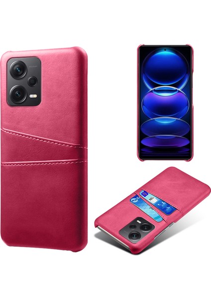 Xiaomi Redmi Için Note 12 Pro+ 5g Telefon Geri Kapak Pc+ Pu Deri Telefon Kılıfı Çift Kart Yuvalı-Gül (Yurt Dışından)