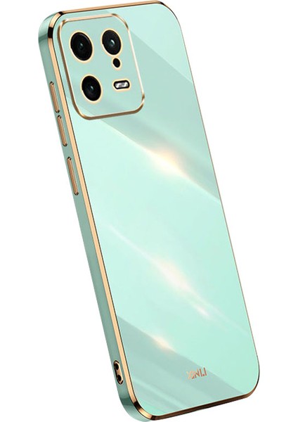 Xiaomi 13 5g Için Xinli Tpu Telefon Kılıfı Elektrokaplama Arka Kabuk Tam Kamera Lens Koruma Kapağı-Cyan (Yurt Dışından)