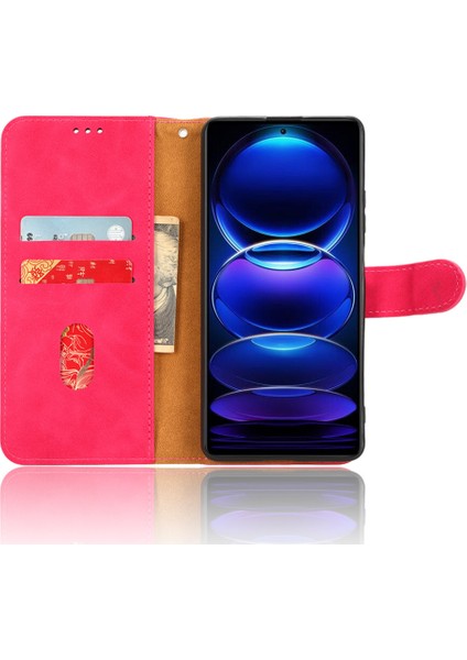 Xiaomi Redmi Için Note 12 Pro+ 5g Telefon Cüzdan Kılıfı Pu Deri Telefon Stand Kapağı-Gül (Yurt Dışından)