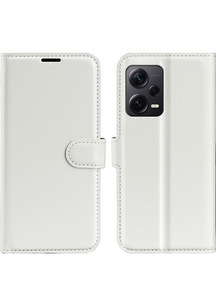 Xiaomi Redmi Için Note 12 Pro+ 5g Litchi Doku Cüzdan Telefon Kapağı Stand-Beyaz (Yurt Dışından)