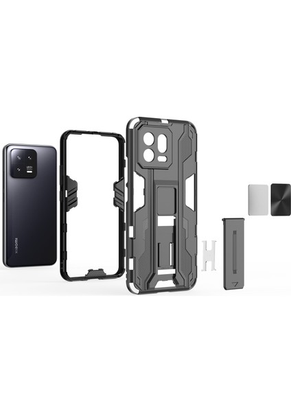 Xiaomi 13 5g Sabit Pc Için Yumuşak Tpu Şok Emilim Kickstand Telefon Kapak Kabuğu-Gri (Yurt Dışından) fiyatları