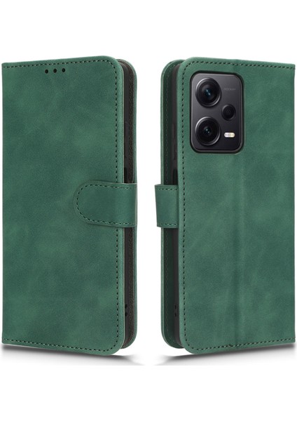 Xiaomi Redmi Için Note 12 Pro+ 5g Telefon Cüzdan Kılıfı Pu Deri Telefon Stand Kapağı-Yeşil (Yurt Dışından)