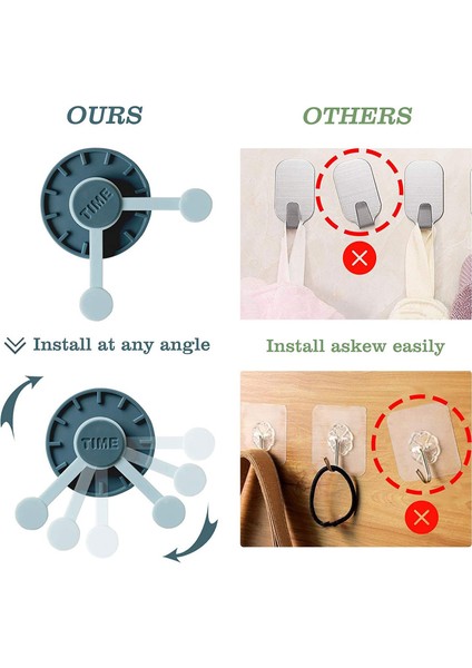 Kendinden Yapışkanlı Kancalar Duvar Kancaları, 10'lu Paket Kancalar, Ikili Kancalar Için Kancalar Banyo Havluları Anahtarlar Kapı -A (Yurt Dışından)