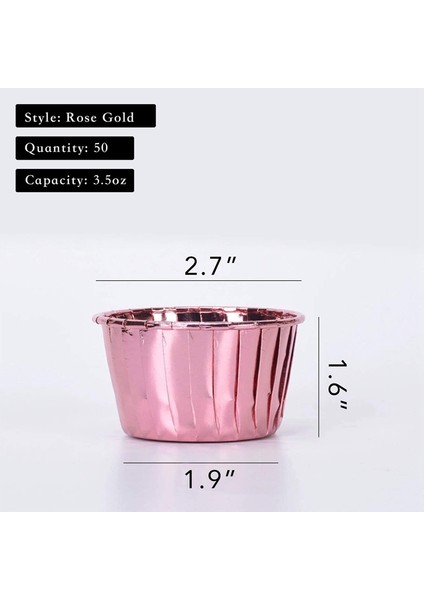 Cupcake Kapları Tek Kullanımlık Folyo Muffin Gömlekleri Cupcake Pişirme Kapları, Ramekin Tutucular Küçük Pişirme Kapları 50 Adet (Yurt Dışından)
