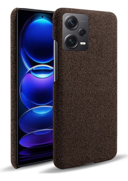 Xiaomi Redmi Için Note 12 Pro+ 5g Şok Geçirmez Akıllı Telefon Kılıfı Düz ​​renk Sert Pc+ Bez Telefon Kapağı-Kahverengi (Yurt Dışından)