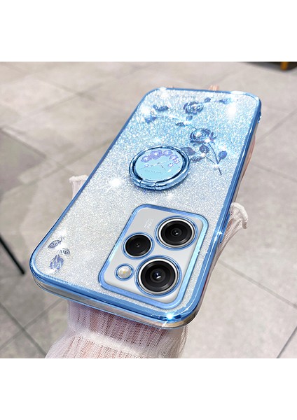 Xiaomi Poco X5 Pro 5g/note 12 Pro Speed ​​5g Şok Geçirmez Kılıf Rhinestone Çiçek Kickstand Tpu Telefon Kapağı-Mavi (Yurt Dışından) fiyatları