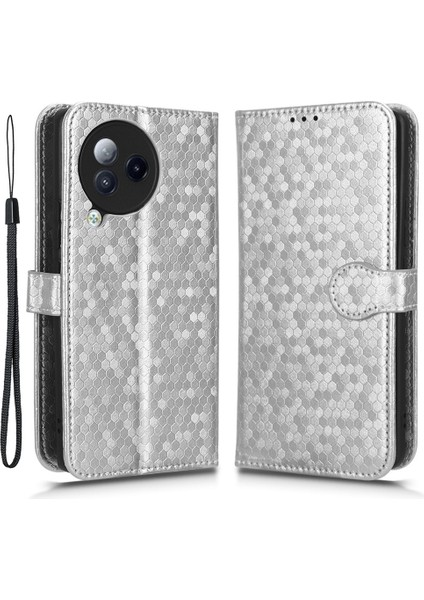 Xiaomi Civi 3 5g Deri Telefon Kılıfı Dot Dot Basılı Cüzdan Şok Geçirmez Stand Kapağı-Gümüş (Yurt Dışından)