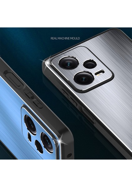 Xiaomi Redmi Için Note 12 Pro+ 5g Telefon Kapağı Tpu Tampon Alüminyum Alaşım Geri Fırçalanmış Telefon Kılıfı-Mavi (Yurt Dışından) fiyatları