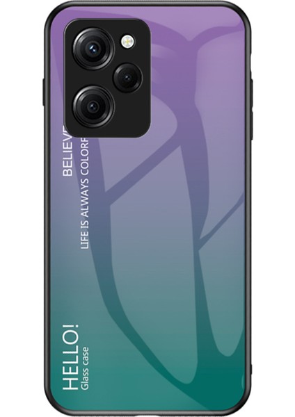 Xiaomi Poco X5 Pro 5g/redmi Için Note 12 Pro Speed ​​5g Telefon Kılıfı Temperli Cam Ince Kılıf-Gradyan Mor (Yurt Dışından)