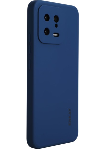 Xiaomi 13 5g Sıvı Silikon Telefon Kılıfı Düz ​​kenar Anti-Çizelge Telefon Kapağı-Koyu Mavi (Yurt Dışından)