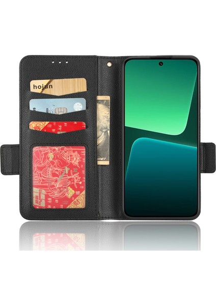 Xiaomi 13 Pro 5g Çift Manyetik Toka Litchi Dokusu Flip Deri Telefon Kılıf Cüzdan Stand Koruyucu Telefon Kapağı-Siyah (Yurt Dışından) fiyatları